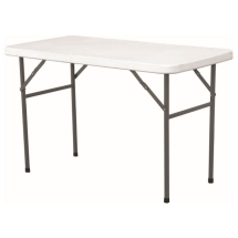 Solid Top Folding Table 4' White HDPE x1