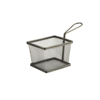 Black Serving Fry Basket Rectang 12.5 x 10 x 8.5cm x1