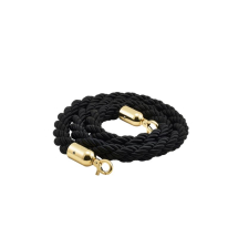 Barrier Rope Black- Brass Plated Ends x1