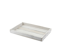 Wooden Crate White Wash Finish 35 x 23 x 4cm x1