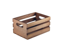 Wooden Crate Dark Rustic Finish 21.5x15x10.8cm x1