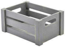 Wooden Crate Grey Finish 22.8 x 16.5 x 11cm x1