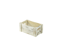 Wooden Crate White Wash Finish 27 x 16 x 12cm x1