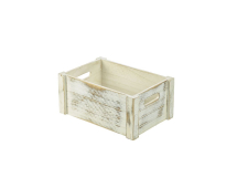 Wooden Crate White Wash Finish 34 x 23 x 15cm x1