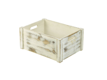Wooden Crate White Wash Finish 41 x 30 x 18cm x1