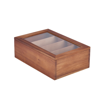 Acacia Wood Tea Box 30X20X10cm x1 Acacia Wood Tea Box 30X20X10cm x1