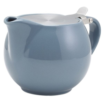 Genware Porcelain Grey Teapot with S/S Lid & Infuser 50cl/17.6oz