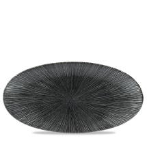 Studio Prints Agano Black Oval Chefs Plate 13.75X6.75inch x6