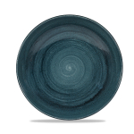 Stonecast Patina Rustic Teal Evolve Coupe Bowl 9.75" x12