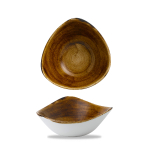 Stonecast Patina Vintage Copper Lotus Triangle Bowl 7.75" x12