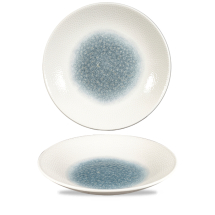 Raku Topaz Blue Isla Deep Coupe Plate 10 5/8inch x12 Raku Topaz Blue Isla Deep Coupe Plate 10 5/8inch x12