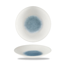 Raku Topaz Blue Bamboo Deep Coupe Plate 9 7/8inch x12 Raku Topaz Blue Bamboo Deep Coupe Plate 9 7/8inch x12