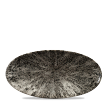 Stone Quartz Black Oval Chefs Plate 11 4/5X5.75inch x12