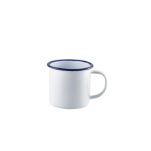 Enamel Mug White with Blue Rim 36cl/12.5oz x1