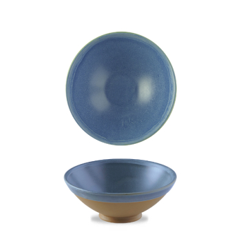 Emerge Oslo Blue  Footed Bowl 7 7/8Inch Box 6 Emerge Oslo Blue  Footed Bowl 7 7/8Inch Box 6