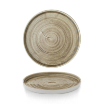 Stonecast Patina Antique Taupe Walled Plate 8.67inch x6 Stonecast Patina Antique Taupe Walled Plate 8.67inch x6