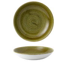 Stonecast Plume Green Evolve Coupe Bowl 9.75inch x12
