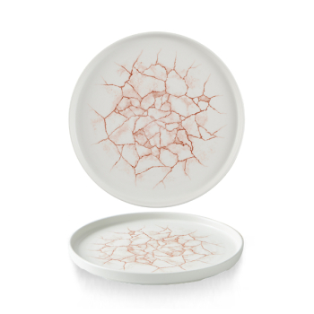 Studio Prints Kintsugi Coral Walled Plate 8.67Inch x6 Studio Prints Kintsugi Coral Walled Plate 8.67Inch x6