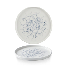 Studio Prints Kintsugi Pearl Grey Walled Plate 8.67inch x6 Studio Prints Kintsugi Pearl Grey Walled Plate 8.67inch x6