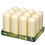 198x68mm Ivory Pillar Candles x12