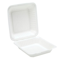 9" Bagasse Clamshell Meal Box x200